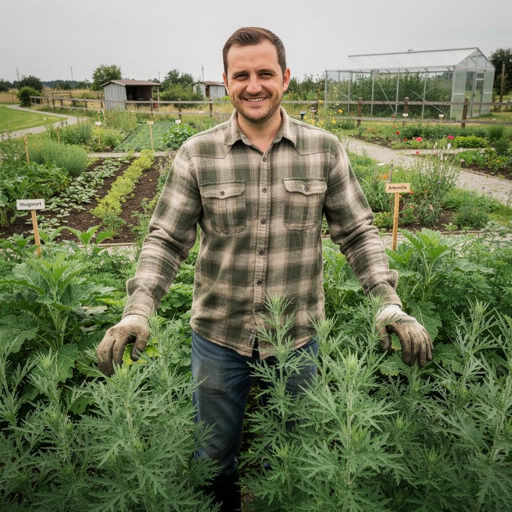 Pohľad na šálku čaju z paliny s jemnou penou na povrchu a bylinkovým dekorom.